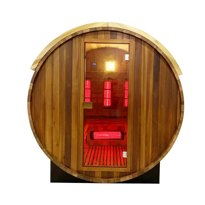 Outdoor Wooden Kit 4 Person Barrel Steam Sauna Room