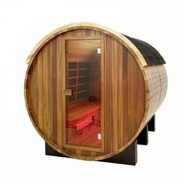 Outdoor Wooden Kit 4 Person Barrel Steam Sauna Room